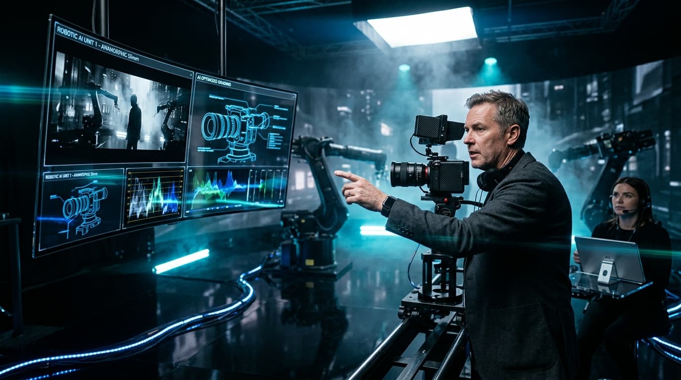 Hollywood filmmaking techniques combined with AI cinematic production for premium commercial advertising